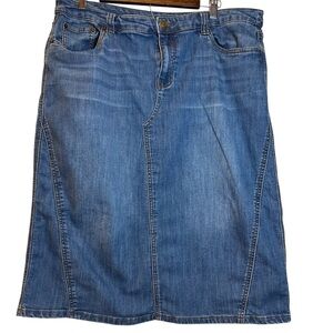 Christopher and Banks Midi Denim Skirt Size 16